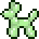 A green pixel balloon dog.