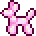 A pink pixel balloon dog.