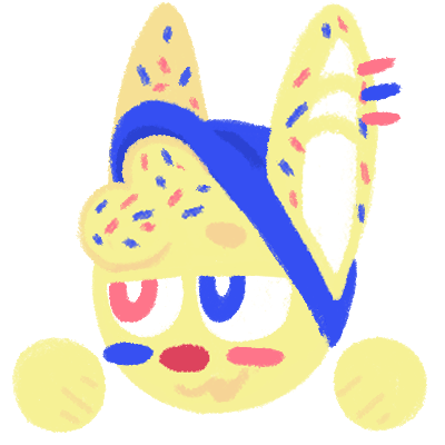 A blinking crayon doodle of Pad.E.Cakes Head.