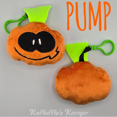 Plush keychain of Pump, a pumpkin