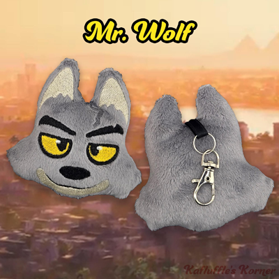 Plush keychain of Mr.Wolf from Bad Guys